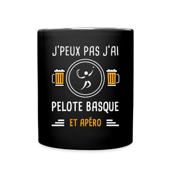 je peux pas j'ai pelote basque apéro cadeau - Mug uni - noir - Devant