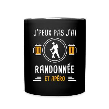 je peux pas j'ai randonnée apéro cadeau - Mug uni - noir - Devant
