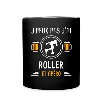 je peux pas j'ai roller apéro cadeau - Mug uni - noir - Devant
