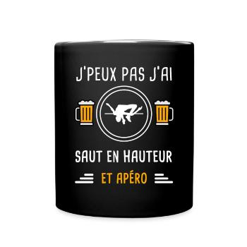 je peux pas j'ai saut en hauteur apéro cadeau - Mug uni - noir - Devant