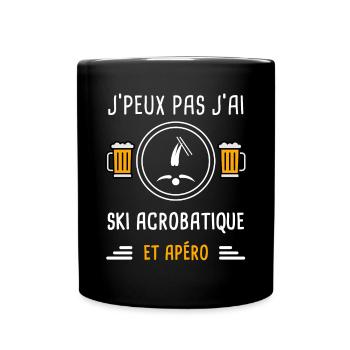 je peux pas j'ai ski acrobatique apéro cadeau - Mug uni - noir - Devant