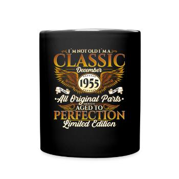 Né en décembre 1955 cadeau de 67e anniversaire - Mug uni - noir - Devant