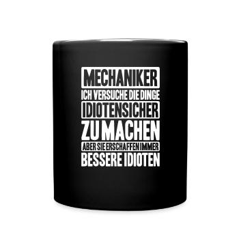 Mechaniker Mechanikerin Mechanik Mechanic - Tasse einfarbig - Schwarz - Vorne