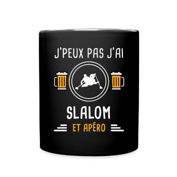 je peux pas j'ai slalom apéro cadeau - Mug uni - noir - Devant