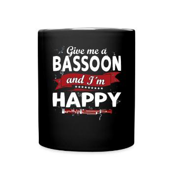 Holzblasinstrument Musik Bassoonist - Tasse einfarbig - Schwarz - Vorne
