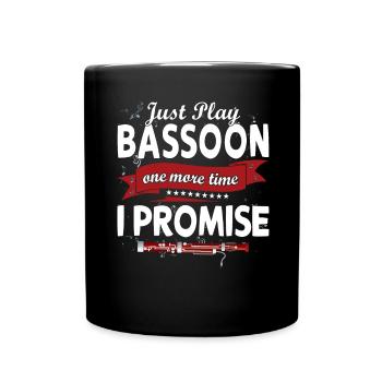Holzblasinstrument Musik Bassoonist - Tasse einfarbig - Schwarz - Vorne