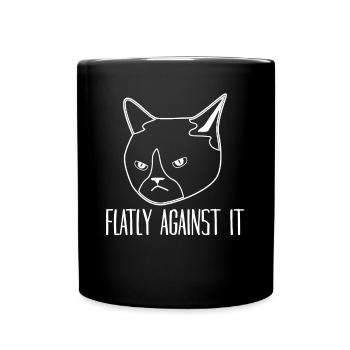 Katze Protest Ablehnung Nö Dagegen - Tasse einfarbig - Schwarz - Vorne