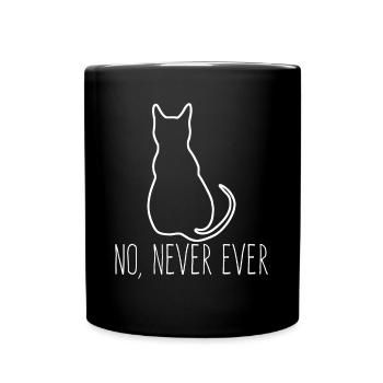Katze Nein Protest Ablehnung Nö Dagegen - Tasse einfarbig - Schwarz - Vorne