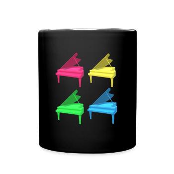 Sync Licensing Music Baby Grand Piano - Full Colour Mug - black - Front