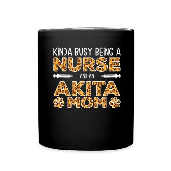 Infirmière Chien Mère - Akita - Mug uni - noir - Devant
