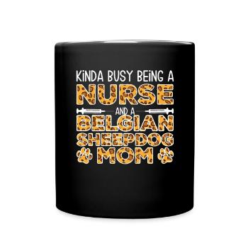 Nourrice Chien Mère - Berger Belge - Mug uni - noir - Devant