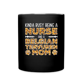 Infirmière Chien Mère - Tervuren belge - Mug uni - noir - Devant