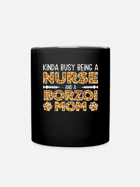 Infirmière Chien Mère - Borzoi - Mug uni - noir