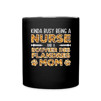 Nourrice maman chien - Bouvier des Flandres - Mug uni - noir - Devant