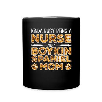 Krankenschwester-Hundemutter - Boykin Spaniel - Tasse einfarbig - Schwarz - Vorne