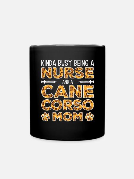 Krankenschwester Hunde Mutter - Cane Corso - Tasse einfarbig - Schwarz