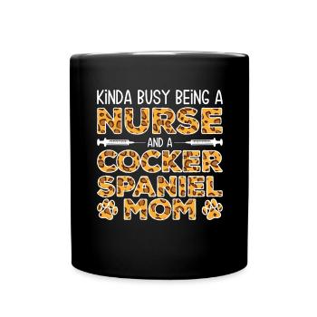 Schwesterhund Mutter - Cocker Spaniel - Tasse einfarbig - Schwarz - Vorne