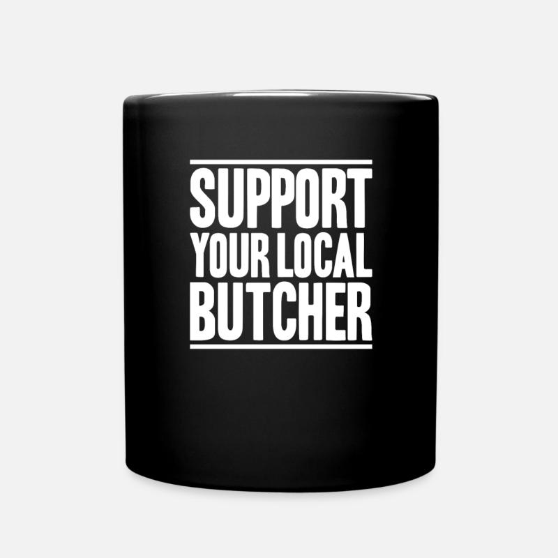 Fleischer Metzger Fleischerei Metzgerei Butcher - Tasse einfarbig - Schwarz