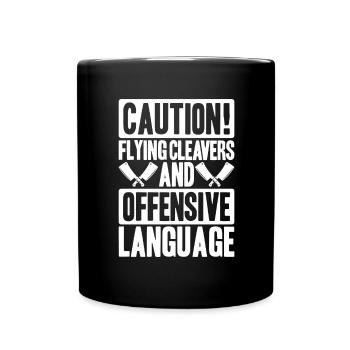 Fleischer Metzger Fleischerei Metzgerei Butcher - Tasse einfarbig - Schwarz - Vorne