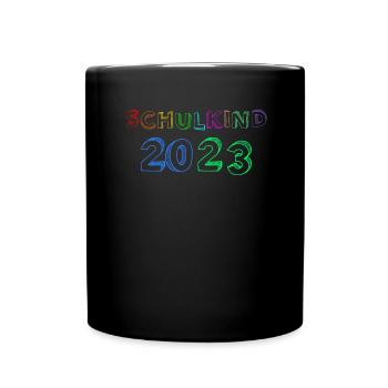 Schulkind 2023 Mädchen Einschulung Erstklässler - Tasse einfarbig - Schwarz - Vorne