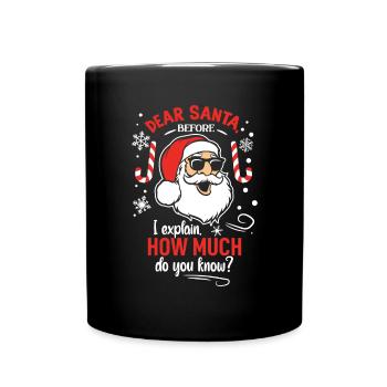 Drôle de Noël Père Noël Enfants et famille - Mug uni - noir - Devant