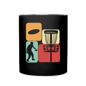 Disc Golf Rétro Frisbee Frisbee Sport - Mug uni - noir - Devant