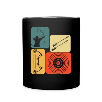 3D Archery Retro Archery - Full Colour Mug - black - Front