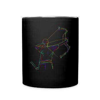 3D Archery Compound Bow - Full Colour Mug - black - Front