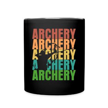 Archery 3D Retro Archery - Full Colour Mug - black - Front