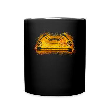 Compound bow archery 3D archery - Full Colour Mug - black - Front