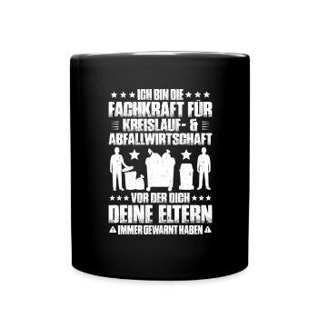 Fachkraft für Kreislauf- und Abfallwirtschaft - Tasse einfarbig - Schwarz - Vorne