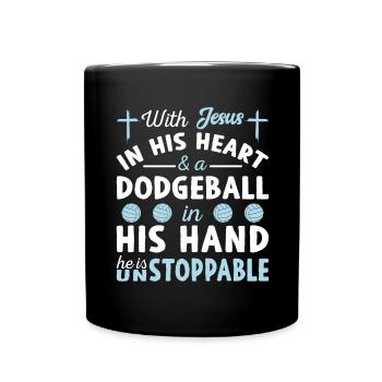 Jesus in the Heart - Dodgeball Player - Full Colour Mug - black - Front