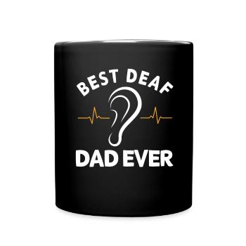 Deaf hearing impaired - Full Colour Mug - black - Front