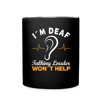 Hearing impaired Deaf childbearing language - Full Colour Mug - black - Front