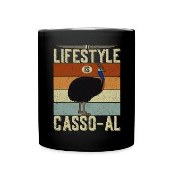 Retro Kasuar Vogel Vintage Kasuare - Tasse einfarbig - Schwarz - Vorne