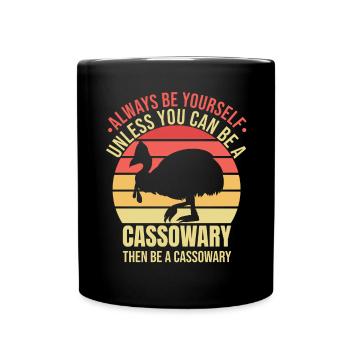 Retro Kasuar Vogel Vintage Kasuare - Tasse einfarbig - Schwarz - Vorne