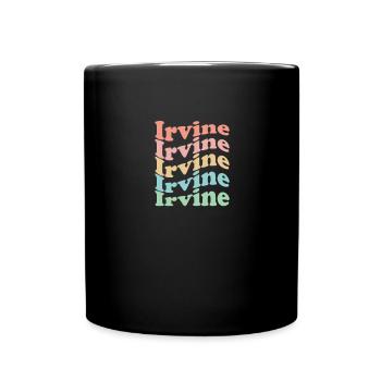 Vintage 70s Hippie USA City - Retro Irvine - Full Colour Mug - black - Front