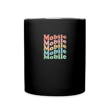 Vintage 70s Hippie USA City - Retro Mobile - Full Colour Mug - black - Front