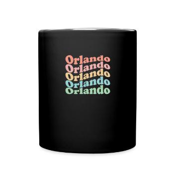 Vintage 70er Hippie USA Stadt - Retro Orlando - Tasse einfarbig - Schwarz - Vorne