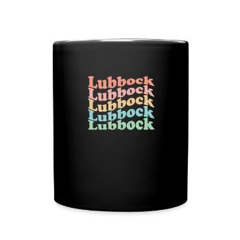 Vintage 70s Hippie USA City - Retro Lubbock - Full Colour Mug - black - Front