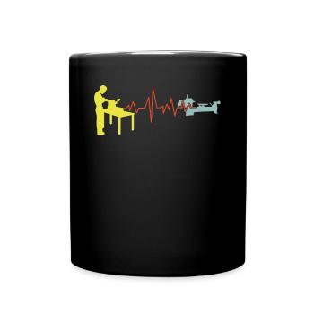 Turner retro lathe machine - Full Colour Mug - black - Front