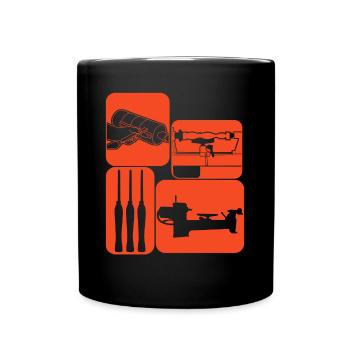 Machine de tournage sur bois - Mug uni - noir - Devant