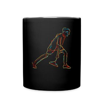 Stockschießen Stocksport Stockschütze - Tasse einfarbig - Schwarz - Vorne