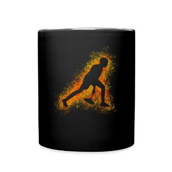 Stockschütze Stockschießen Stocksport - Tasse einfarbig - Schwarz - Vorne