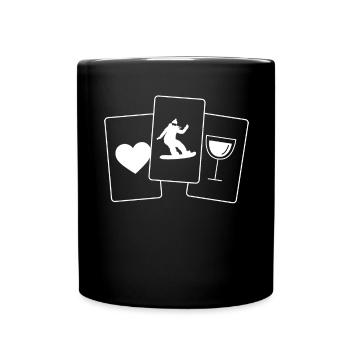 Heart - Wine - Female Snowboarding - - Full Colour Mug - black - Front