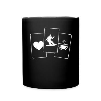 Heart - Coffee - Snowboarding for Women - - Full Colour Mug - black - Front