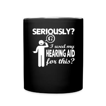 Hearing impaired Deaf childbearing language - Full Colour Mug - black - Front