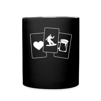 Coeur - Bière - Snowboard féminin - Coeur - Bie - Mug uni - noir - Devant