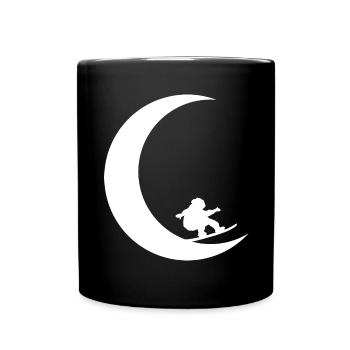 Crescent Moon - Snowboarding - Women - Full Colour Mug - black - Front