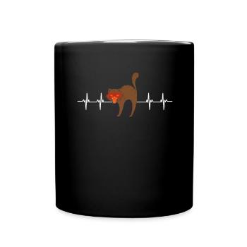 Cat With Laser Eyes - Tasse einfarbig - Schwarz - Vorne